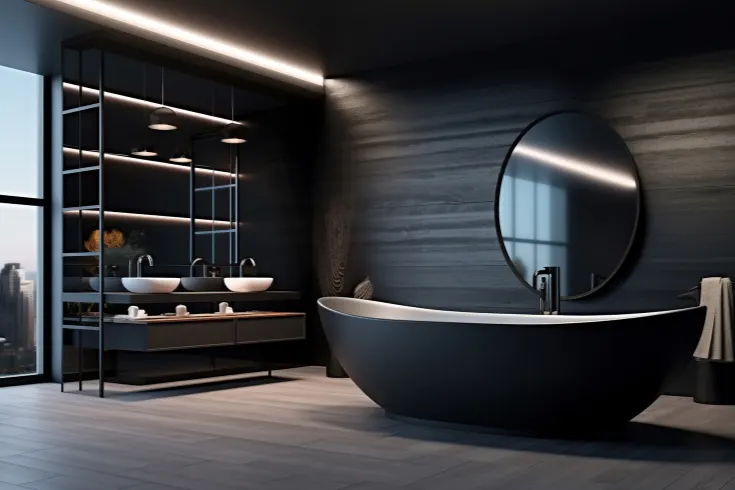 dark blue bathroom color ideas