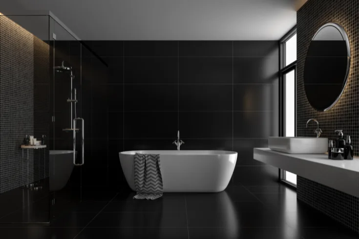 Black bathroom design