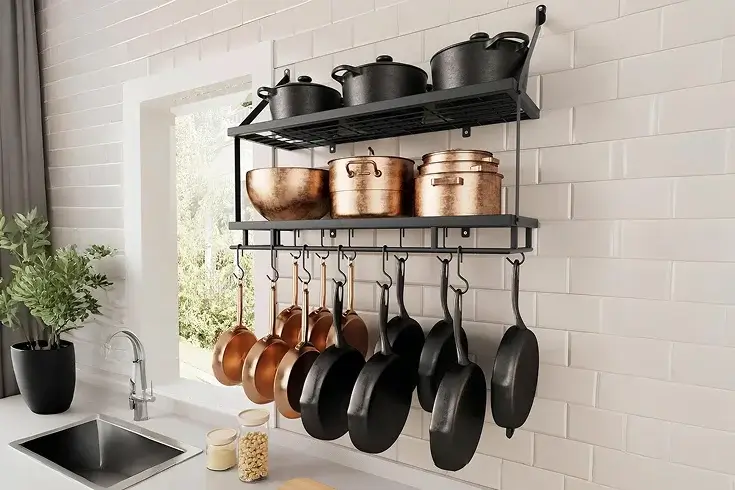 kitchen hanging pot rack