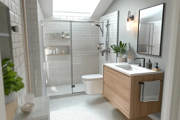 Wet room layout bathroom