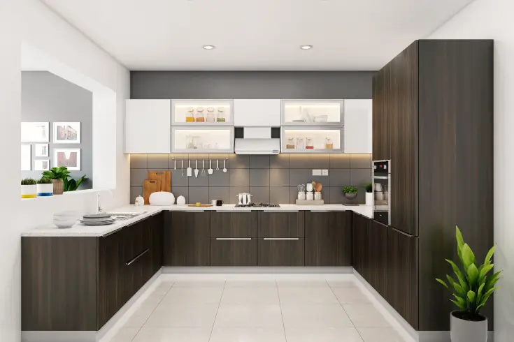 u shaped kitchen layout