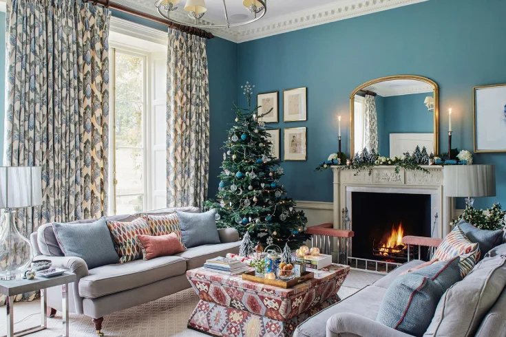 christmas themed living room