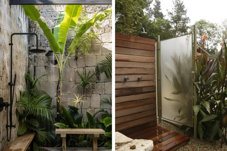 outdoor shower in nature