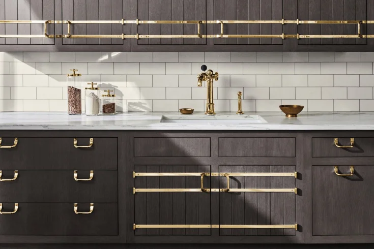 Traditional Brass Hardware for kitchen