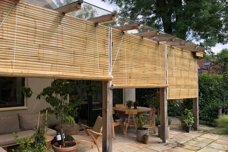 bamboo privacy screen outdoors