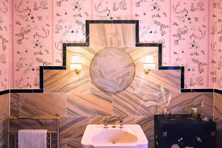 maximalist bathroom wall decor