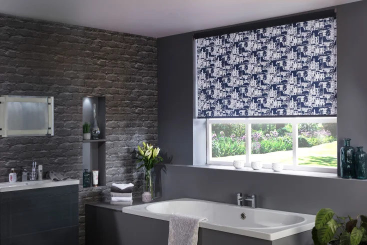 patterned bathroom window shades