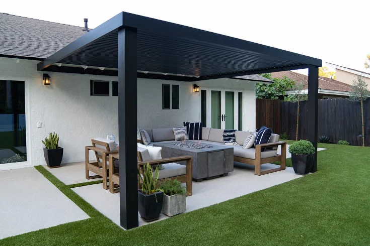 industrial style patio coverage