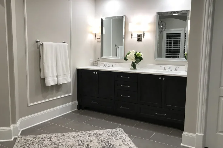 vanity with two mirrors