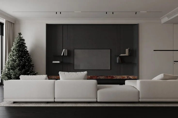 two tone living room walls