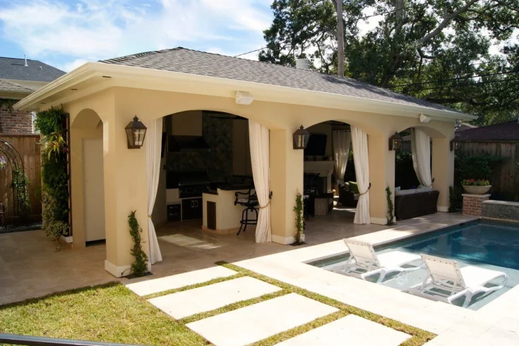 pool cabana in patio