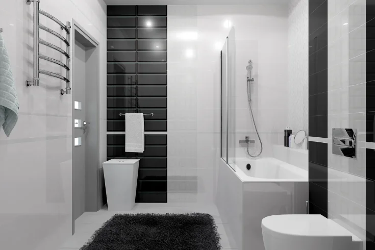 black and white tiles for bathrooms