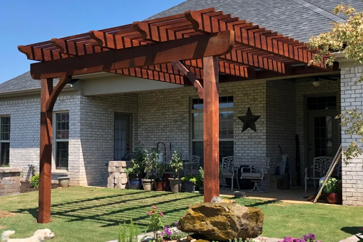 cedar pargola to cover patio