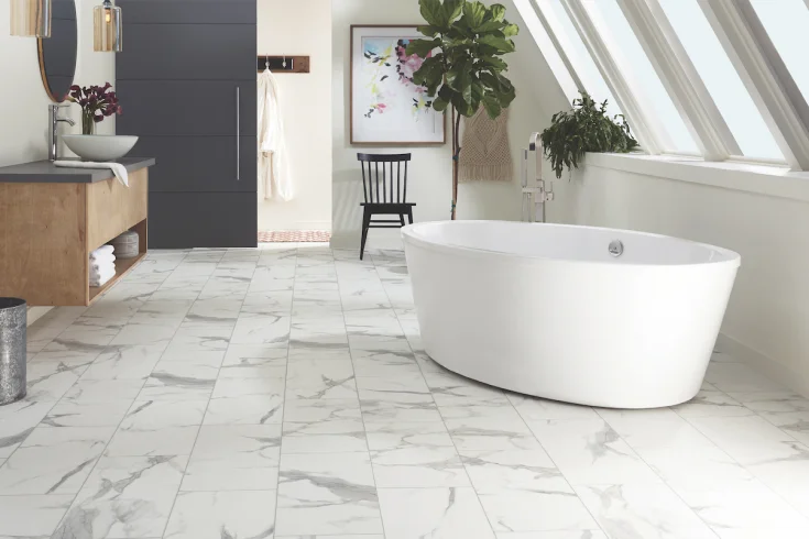 LVT bathroom tiles