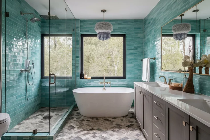 color clashing tiles for bathrooms