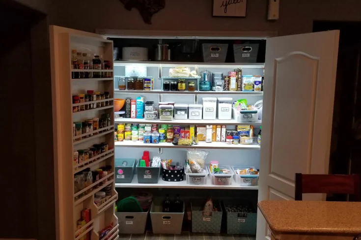 small pantry organizing ideas with lighting