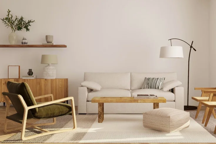 neutral color scheme in living room