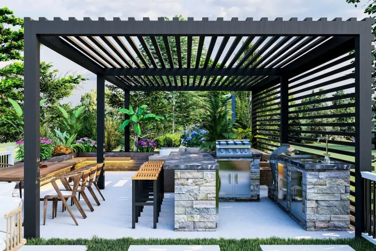 outdoor pergola kitchen