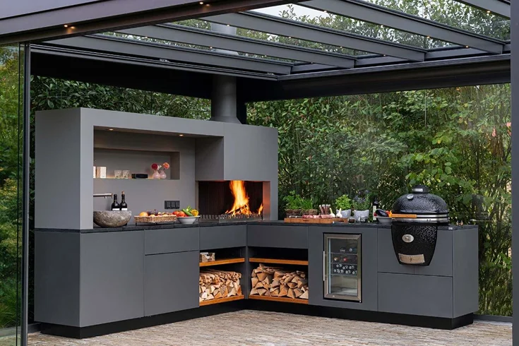 outdoor corner kitchen ideas
