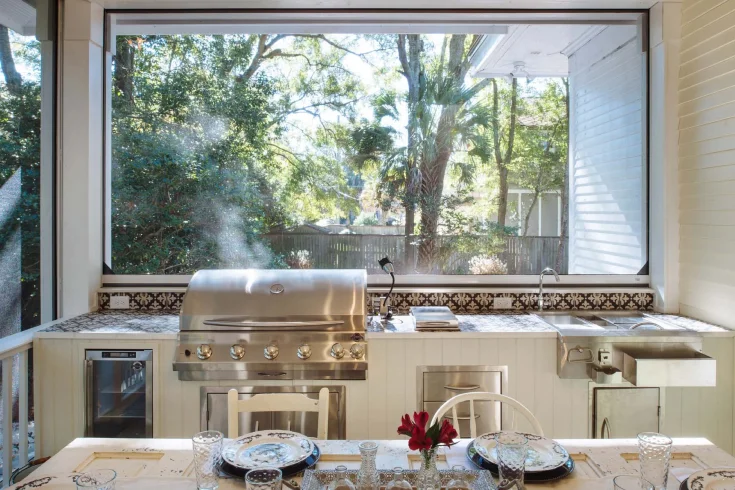 screened porch kitchen ideas
