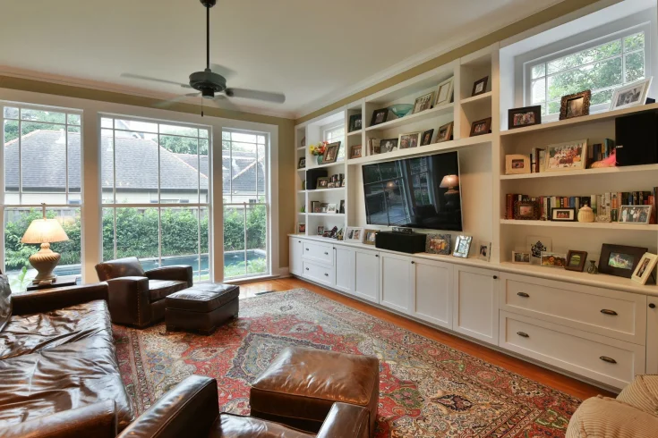 Living room bookshelves and storage