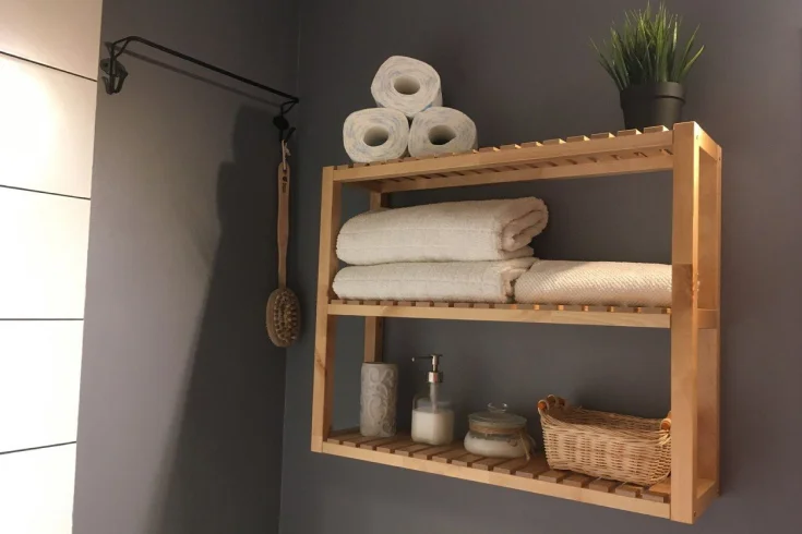 over the toilet bamboo shelves