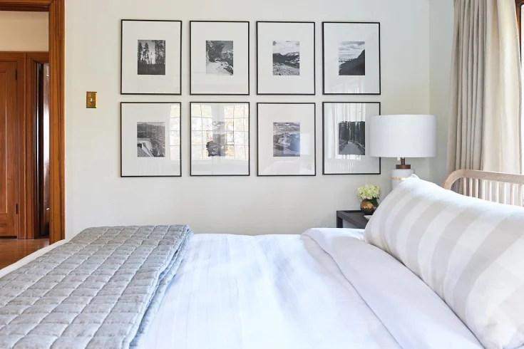bedroom gallery wall