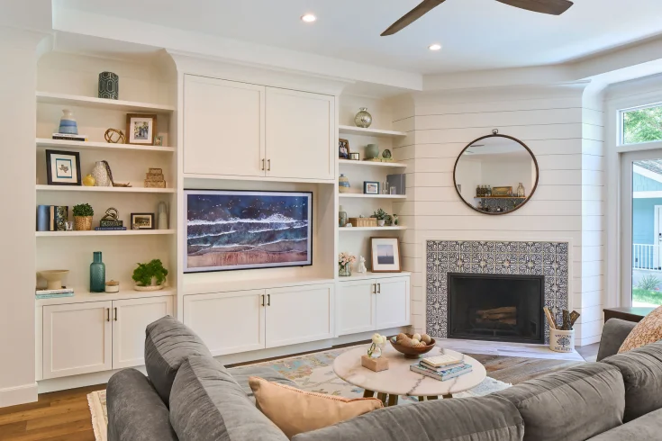 Living room corner mirror