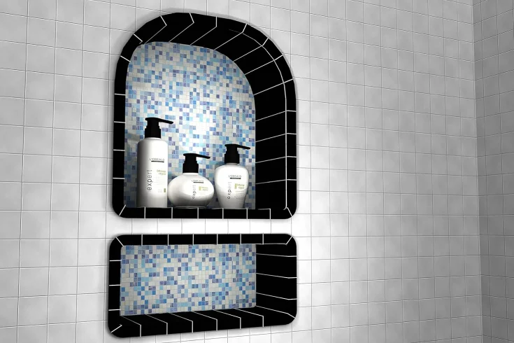 over the toilet arched shelving