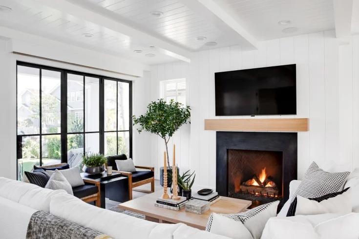 Living room fireplace