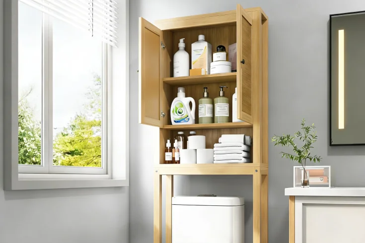 over the toilet double door storage