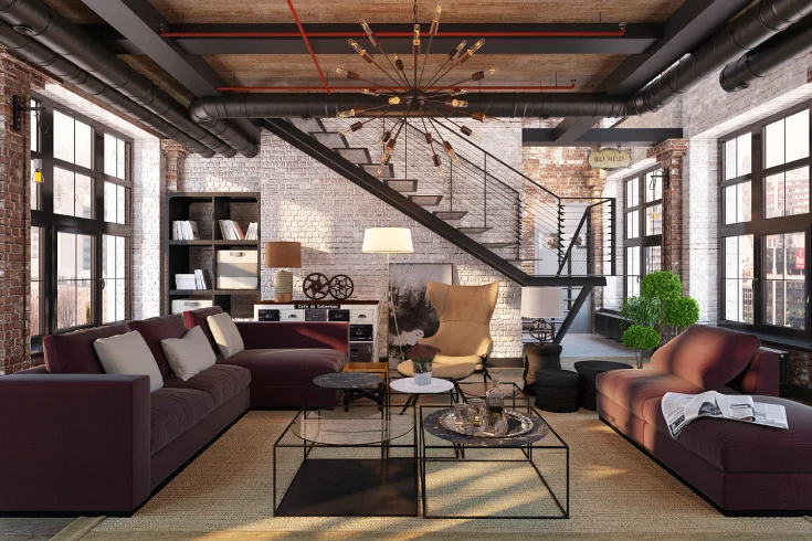 industrial Living room design