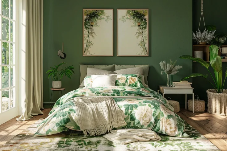 calming green bedroom