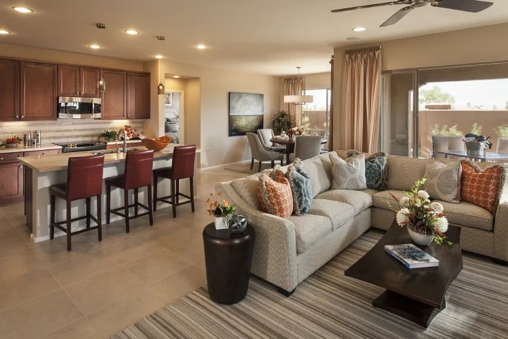open concept Living room layout