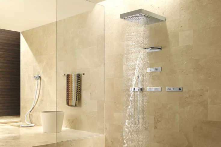 rainfall shower heads bathrooms
