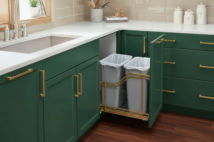 slide out trash can storage