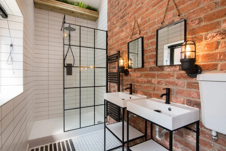 Industral style bathroom lanterns