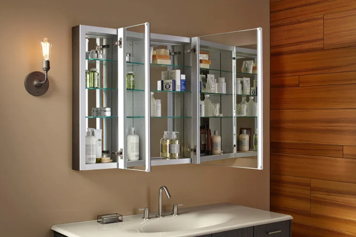 double medicine cabinet mirror