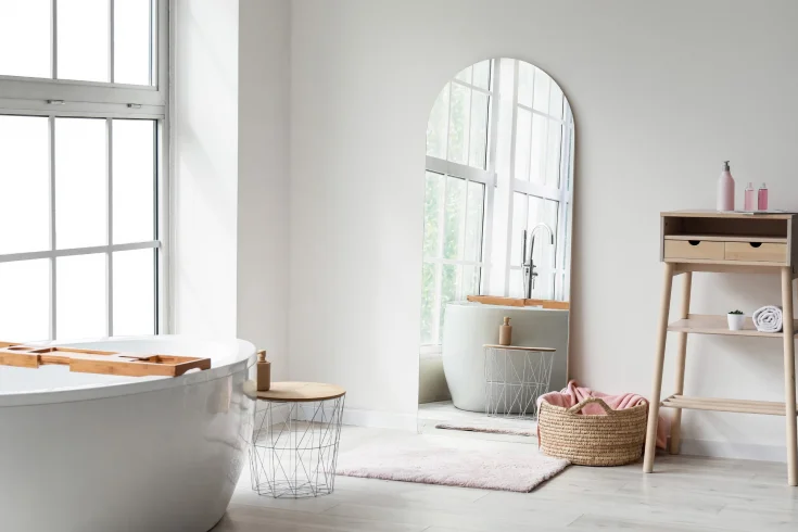 bathroom floor mirror ideas