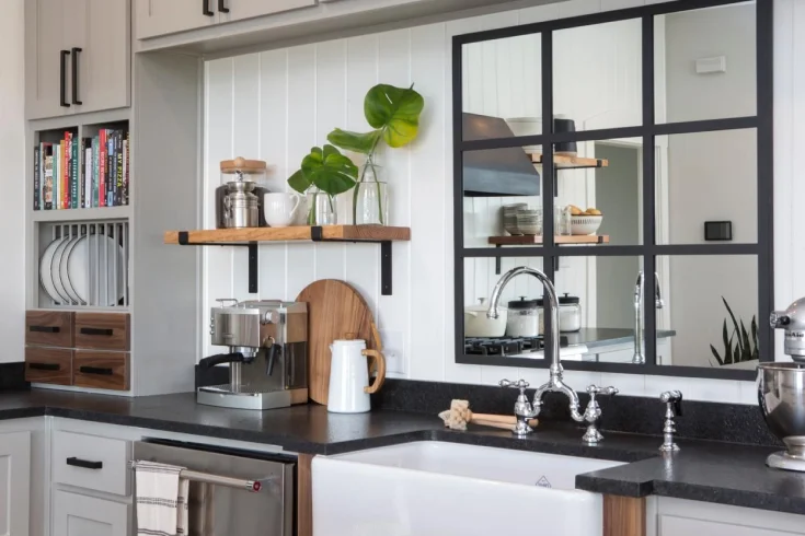 kitchen framed mirror