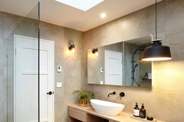 pendant light above vanity