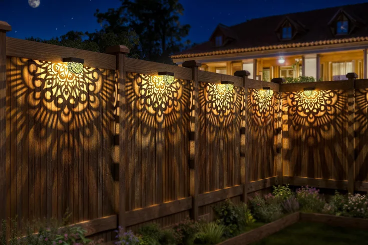 fence lighting outdoors
