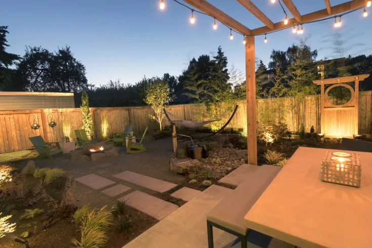 outdoor layered lighting