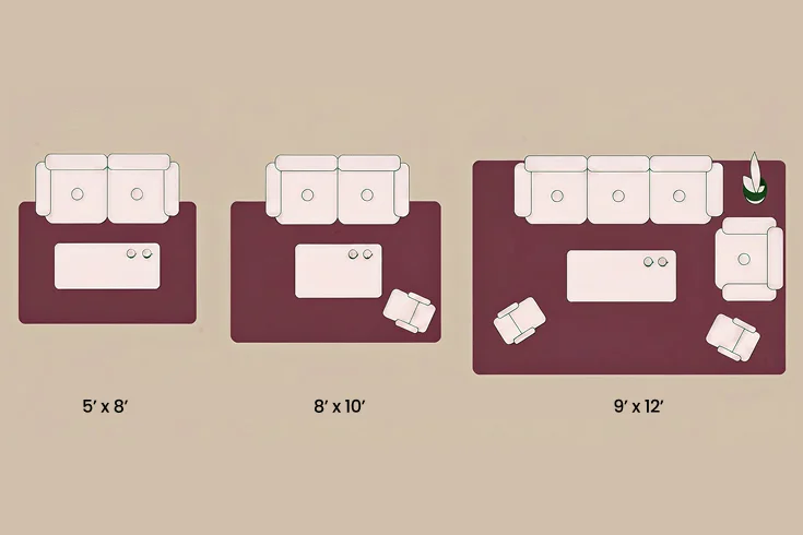 living room area rug size