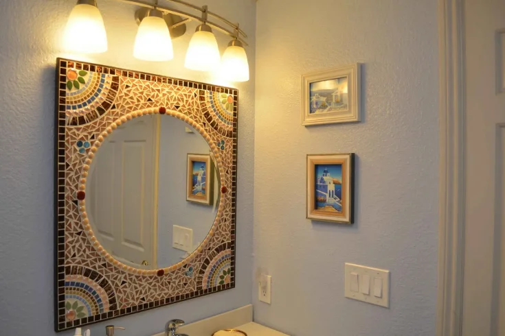 bathroom mirror mosaic framed