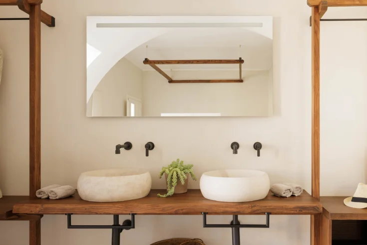 bathroom organic material mirror