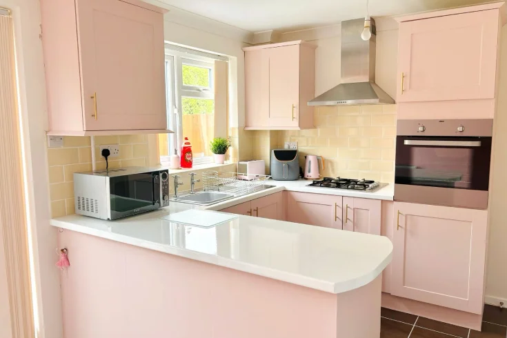 soft pink kitchen color ideas