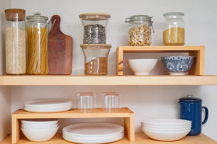 kitchen shelf risers