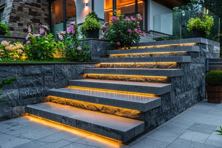 stairs step lighting outdoors