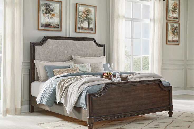 upholstered panel bed